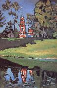 Wassily Kandinsky Voros templom oil painting artist